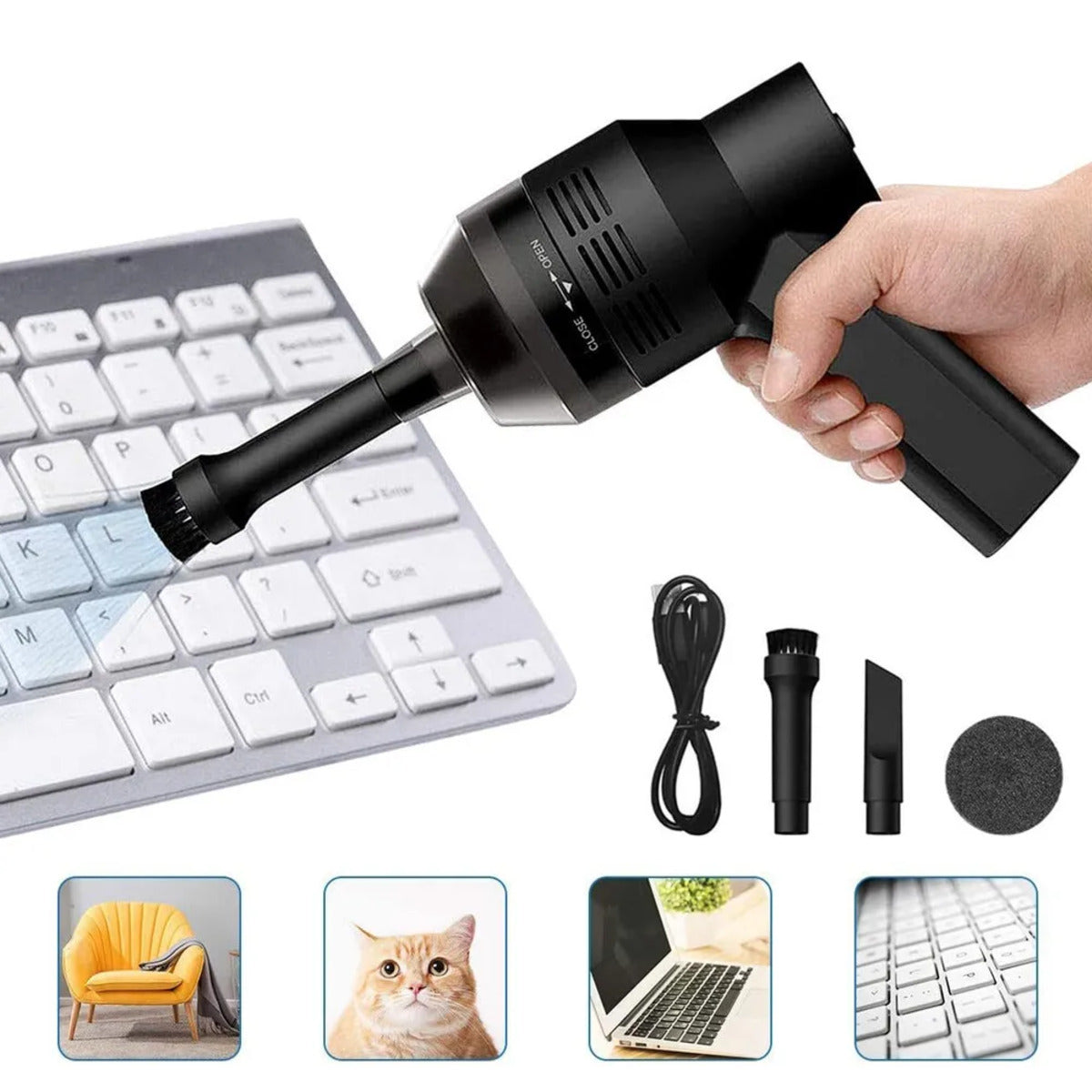 🔧 AeroBlow™ – Cordless Electric Air Duster & Keyboard Cleaner (USB Rechargeable | Powerful Dust Blower for Home, Car & PC)