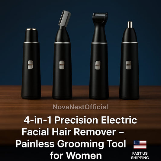 "4-in-1 Precision Electric Facial Hair Remover – Painless Grooming Tool for Women"