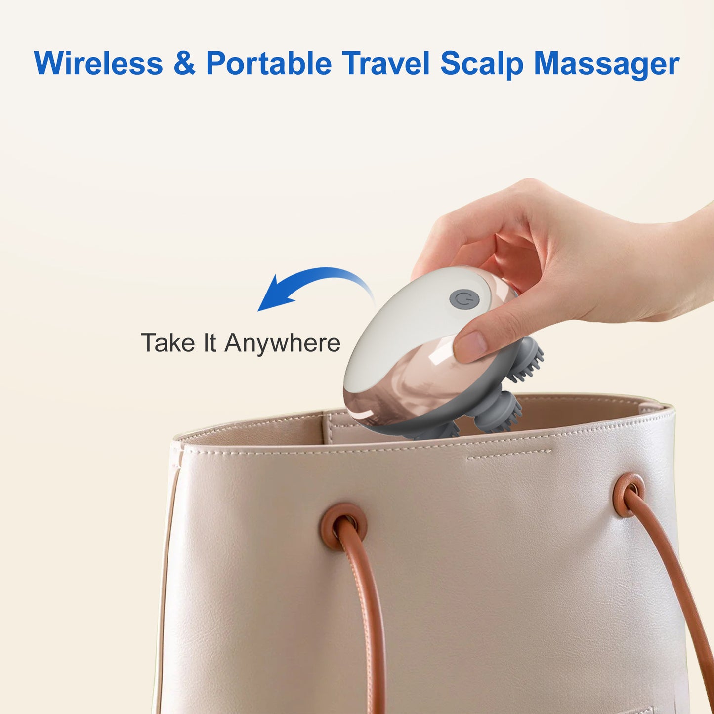 "Waterproof 3D Scalp Massager – Rechargeable & Portable"