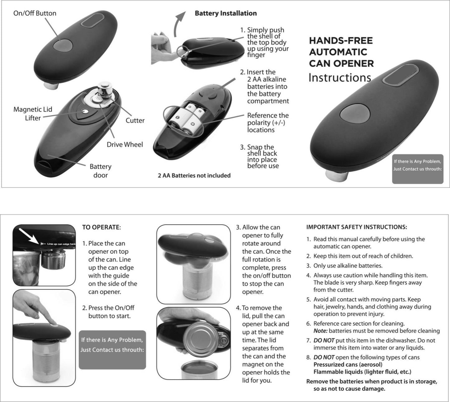 Electric Can Opener Pro™ – One-Touch Automatic, Hand-Free Jar/Can/Bottle Opener for Effortless Kitchen Convenience