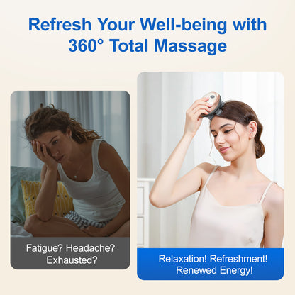 "Waterproof 3D Scalp Massager – Rechargeable & Portable"