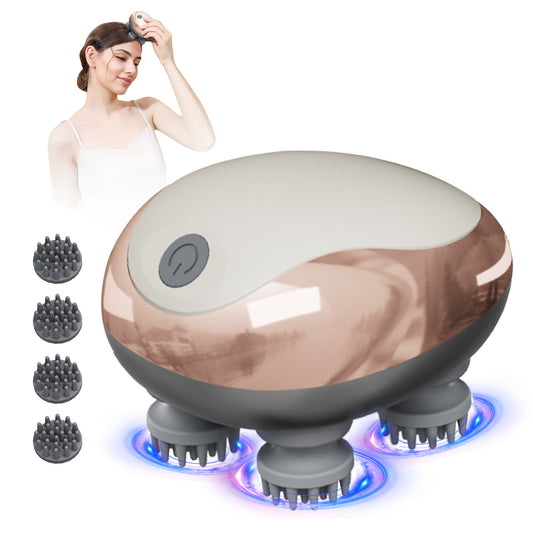 "Waterproof 3D Scalp Massager – Rechargeable & Portable"